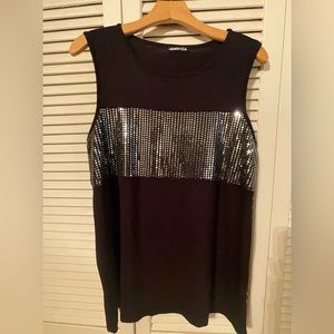 Black tank with sparkle; excellent condition; never worn; medium